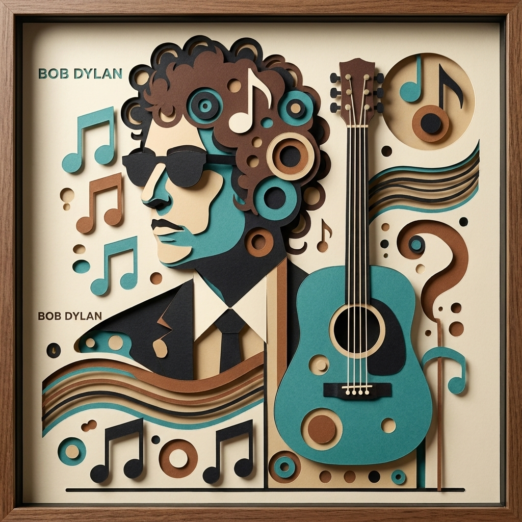 Abstract Music and Guitar in the ArtWorld 3D minimalist dimensional style.