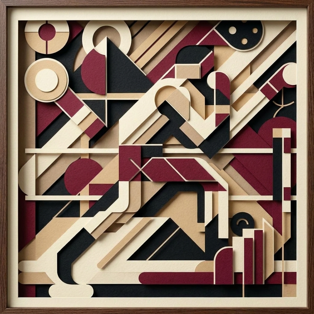 Art Deco Boxer in the ArtWorld 3D minimalist dimensional style.