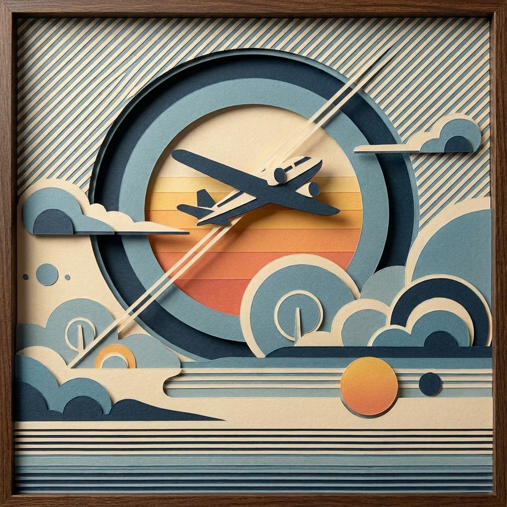 Retro Airplane Sky in the ArtWorld 3D minimalist dimensional style.
