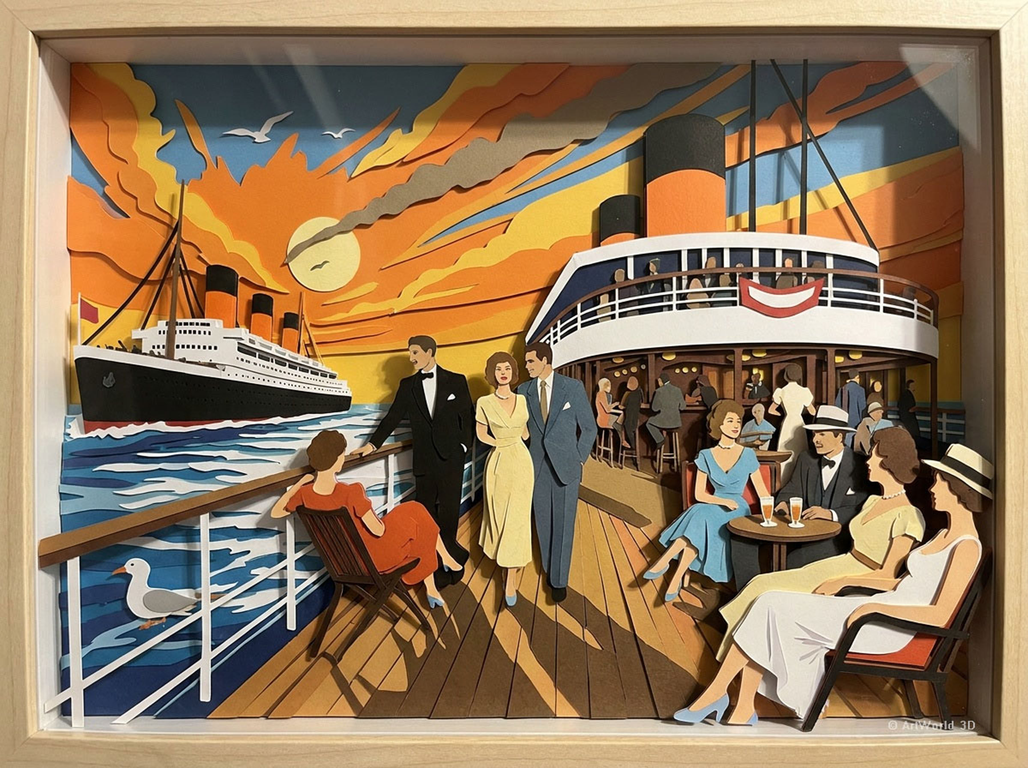Ocean Liner Voyage, ArtWorld 3D artwork shown straight on.